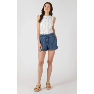 Drawstring Denim Shorts