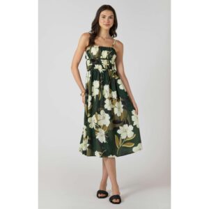 Elastic Waist Midi Dress