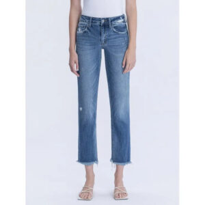 Mid Rise Slim Straight Crop