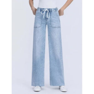 Clearly High Rise Drawstring Wide Leg