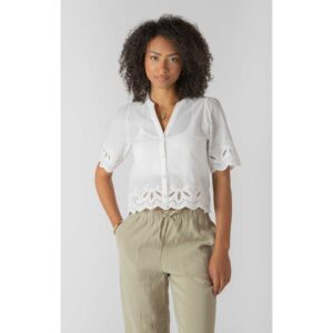 Eyelet Trim Blouse