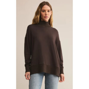 Sable Luxe Mock Neck Top